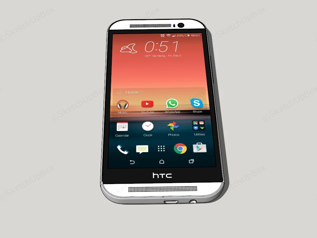 HTC Android Phone sketchup model preview - SketchupBox