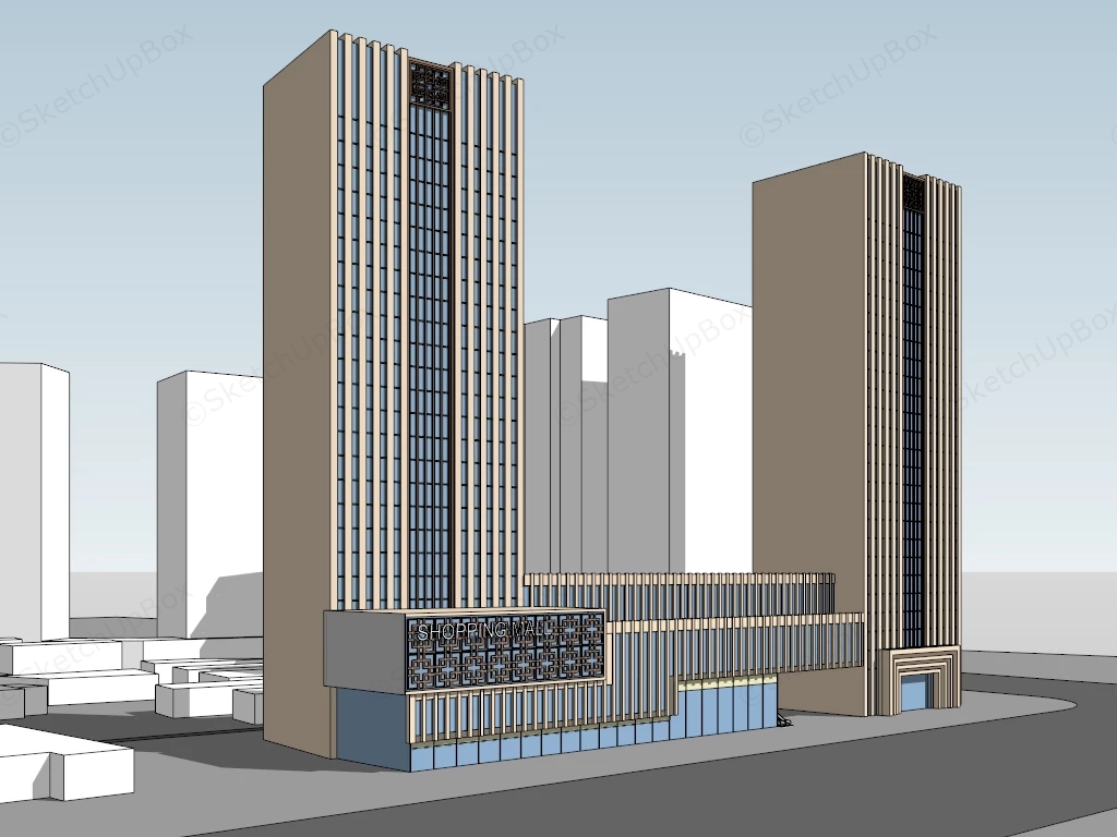 Shopping Mall Office Complex sketchup model preview - SketchupBox