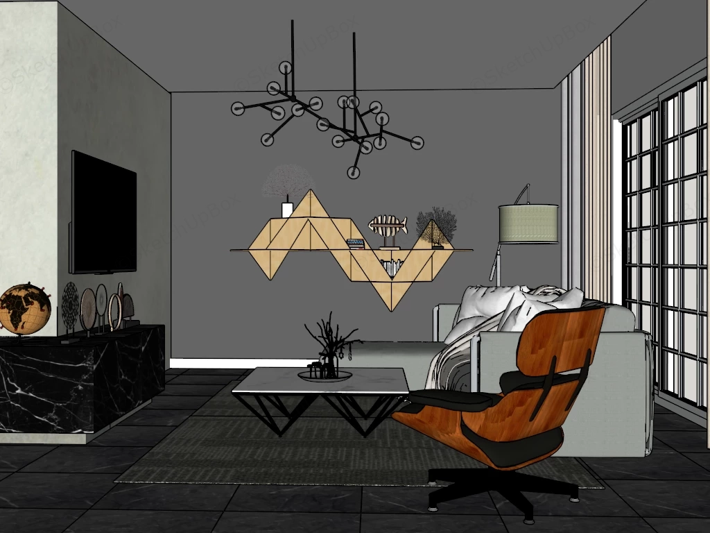 Small Living Room Design Idea sketchup model preview - SketchupBox