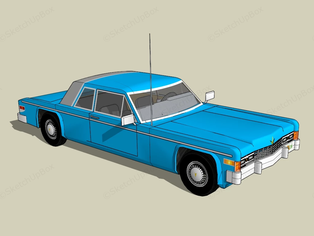Blue Classic Car sketchup model preview - SketchupBox