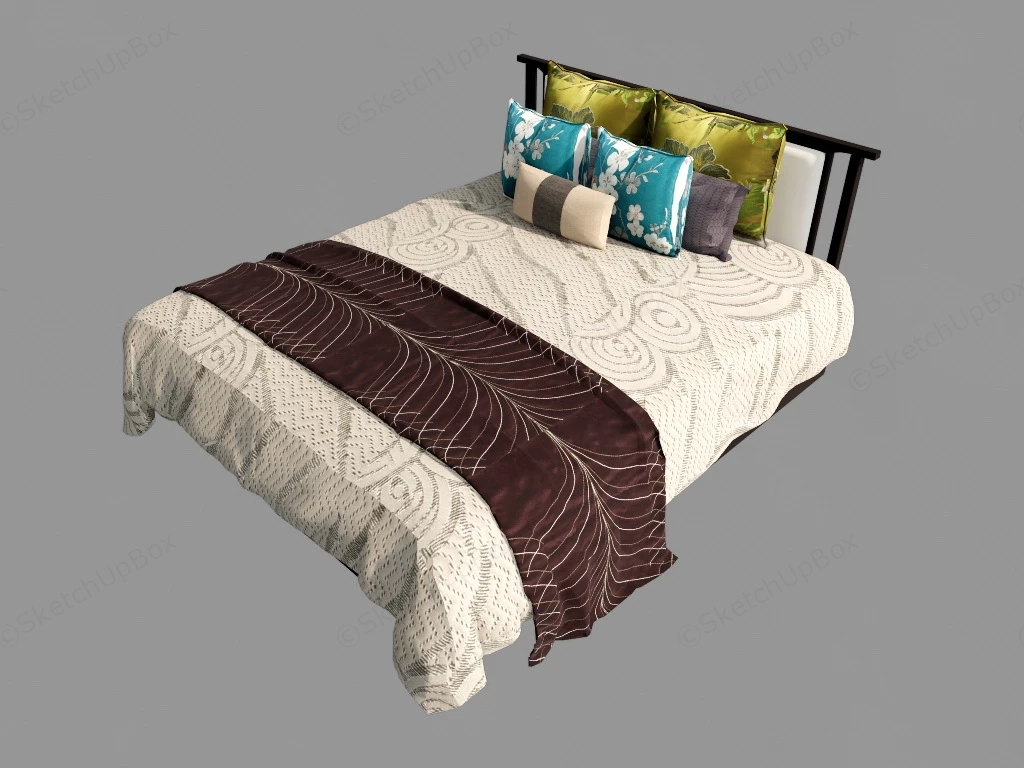 Fabric Platform Bed sketchup model preview - SketchupBox