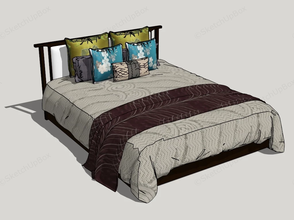 Fabric Platform Bed sketchup model preview - SketchupBox