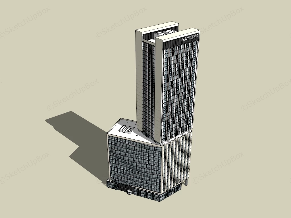 Office Building Facade Design sketchup model preview - SketchupBox