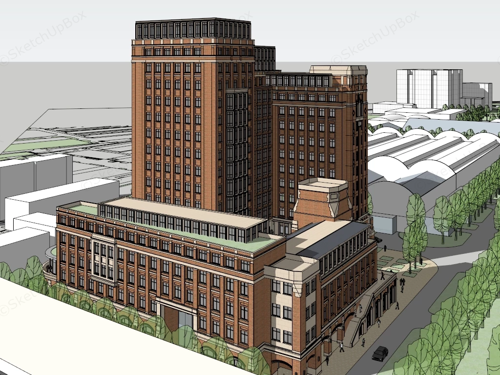 University Campus Buildings sketchup model preview - SketchupBox
