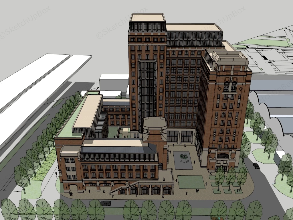 University Campus Buildings sketchup model preview - SketchupBox
