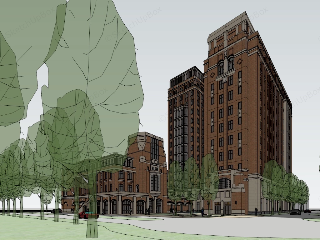 University Campus Buildings sketchup model preview - SketchupBox