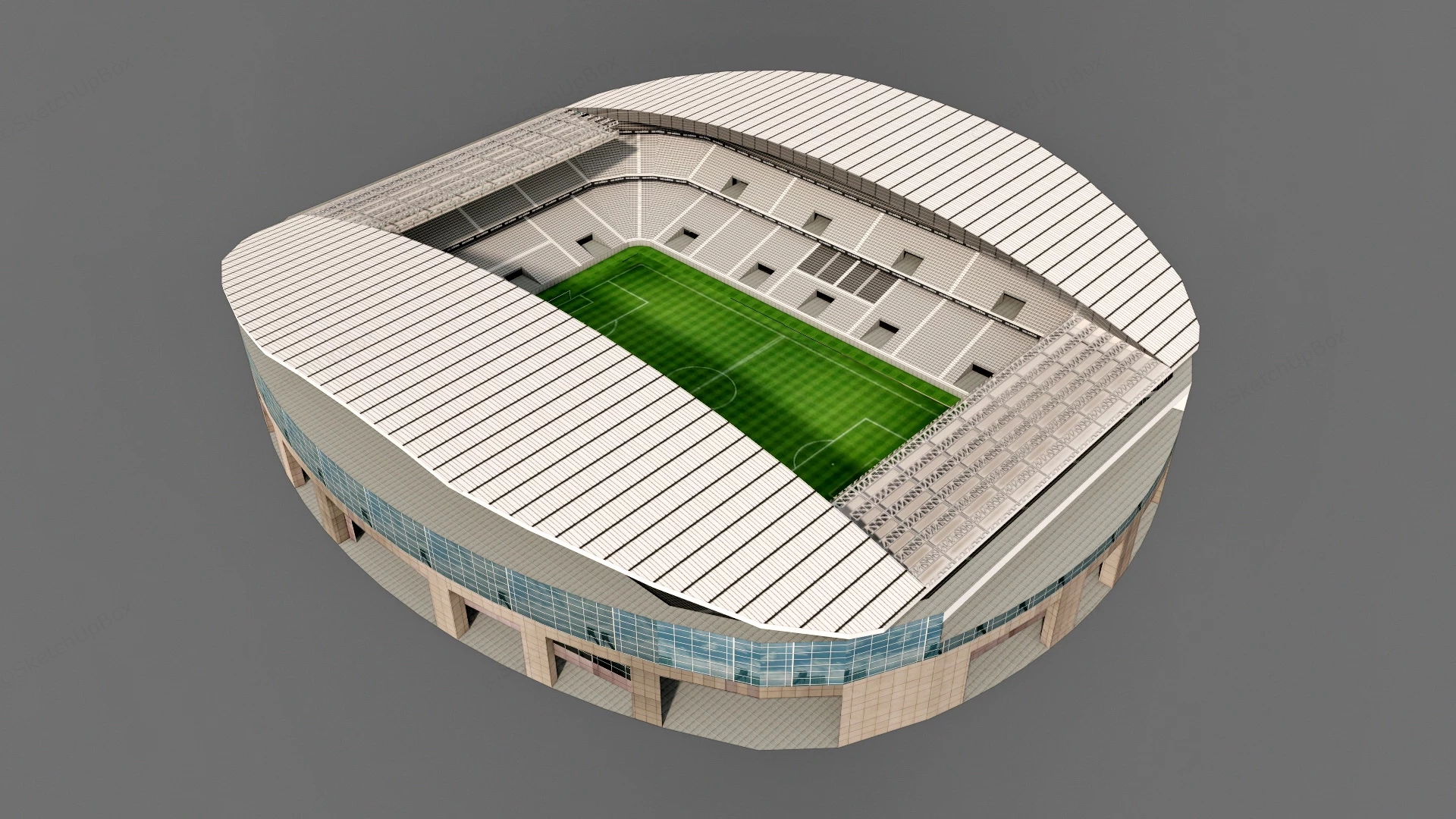 Football Stadium Architecture sketchup model preview - SketchupBox