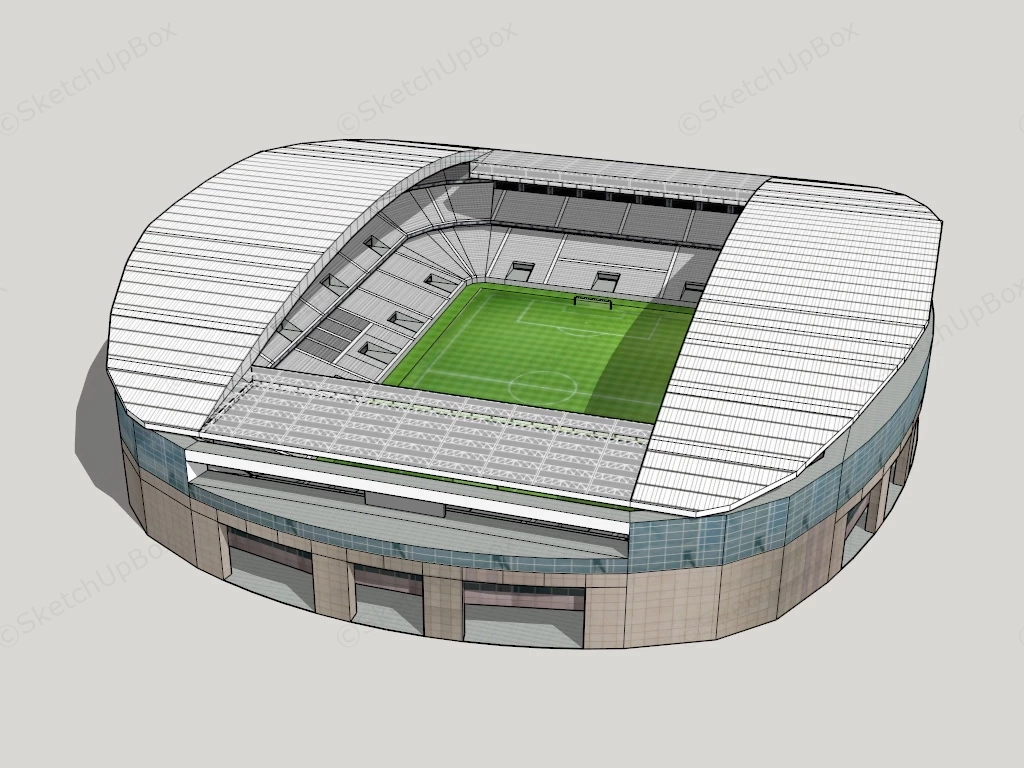 Football Stadium Architecture sketchup model preview - SketchupBox