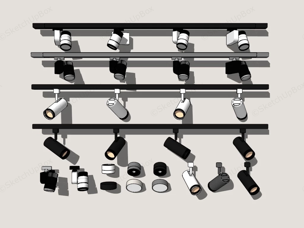 Ceiling Track Lighting sketchup model preview - SketchupBox