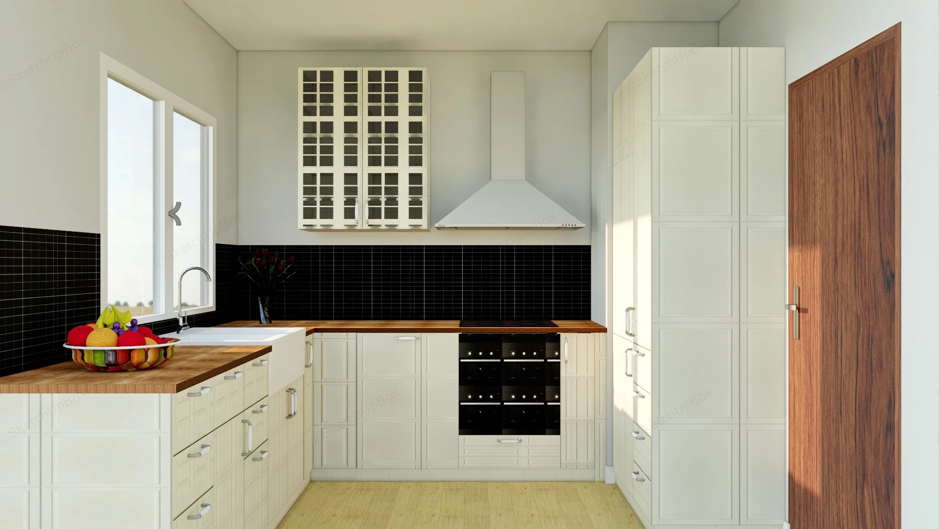 Elegant Small White Kitchen sketchup model preview - SketchupBox