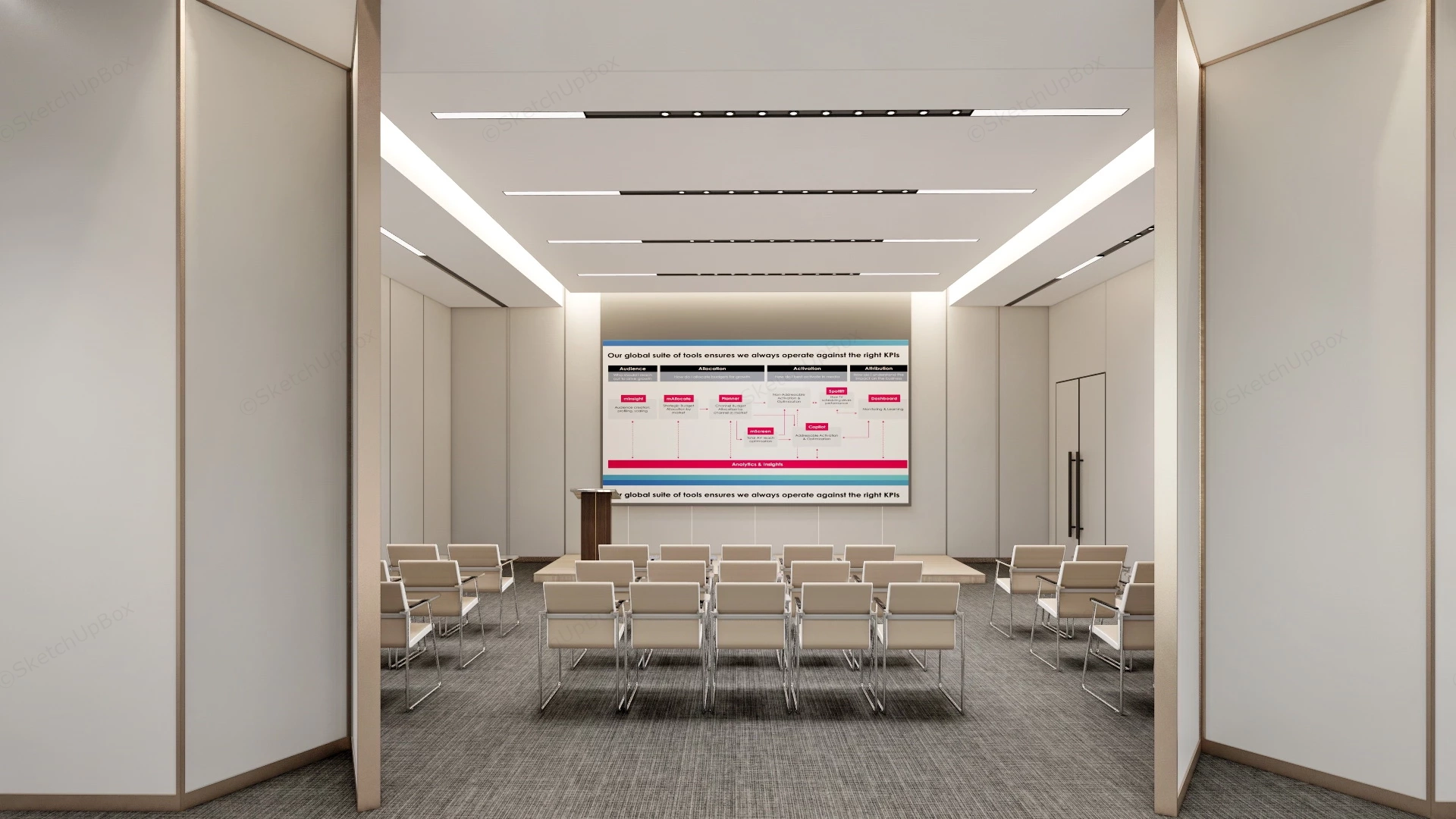 Multifunctional Conference Hall sketchup model preview - SketchupBox