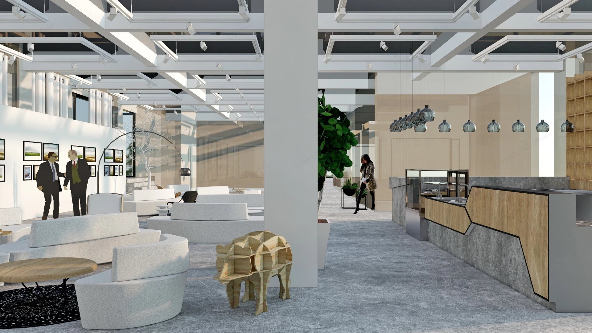 Corporate Office Lounge Area sketchup model preview - SketchupBox