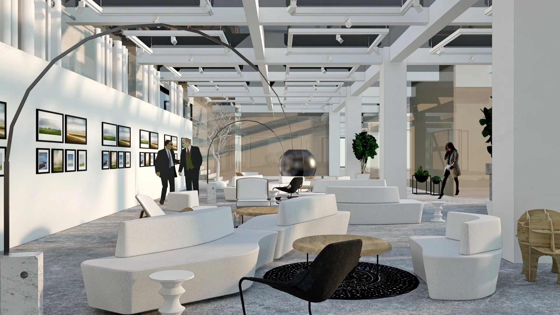 Corporate Office Lounge Area sketchup model preview - SketchupBox