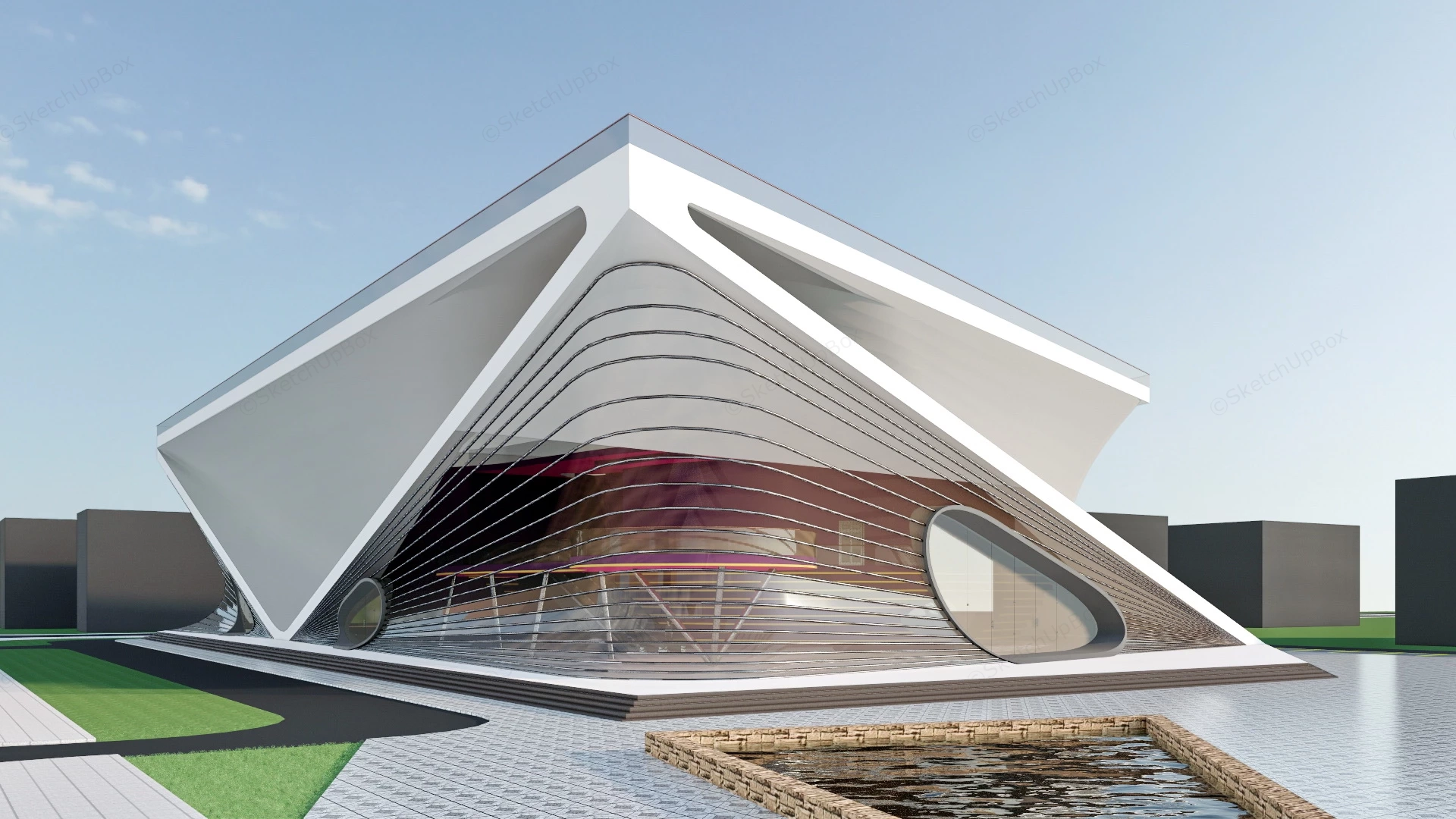 Theatre Architecture Design sketchup model preview - SketchupBox