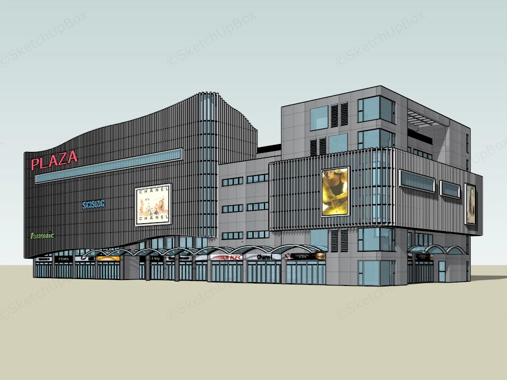 Shopping Plaza Design sketchup model preview - SketchupBox