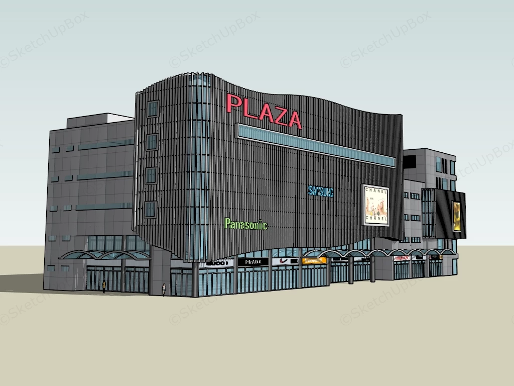 Shopping Plaza Design sketchup model preview - SketchupBox