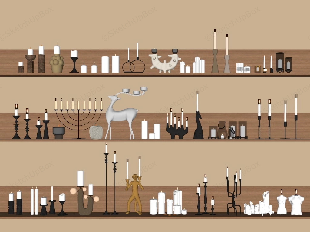 Candlesticks And Candle Holders sketchup model preview - SketchupBox
