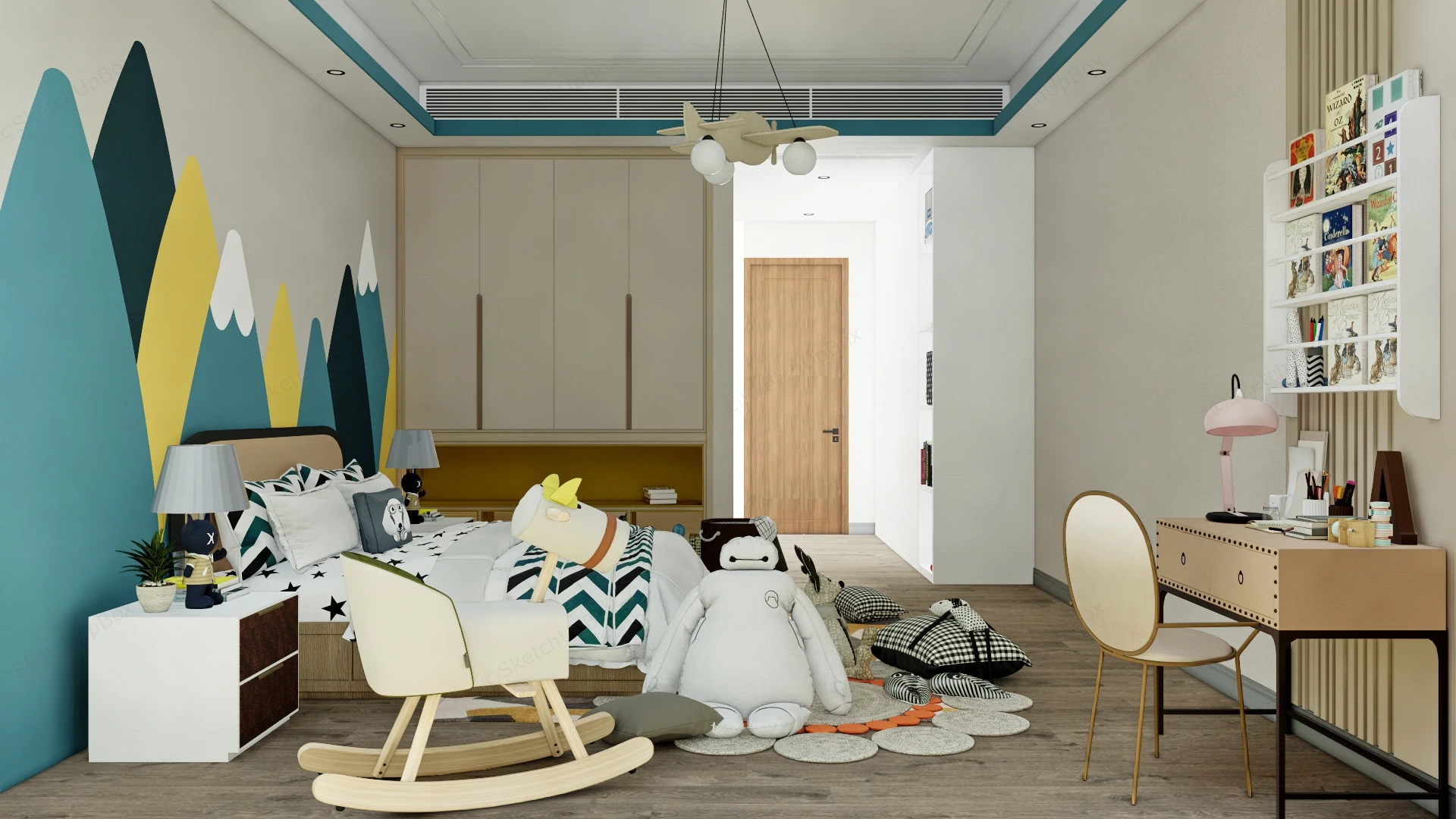 Luxury Toddler Boy Bedroom sketchup model preview - SketchupBox