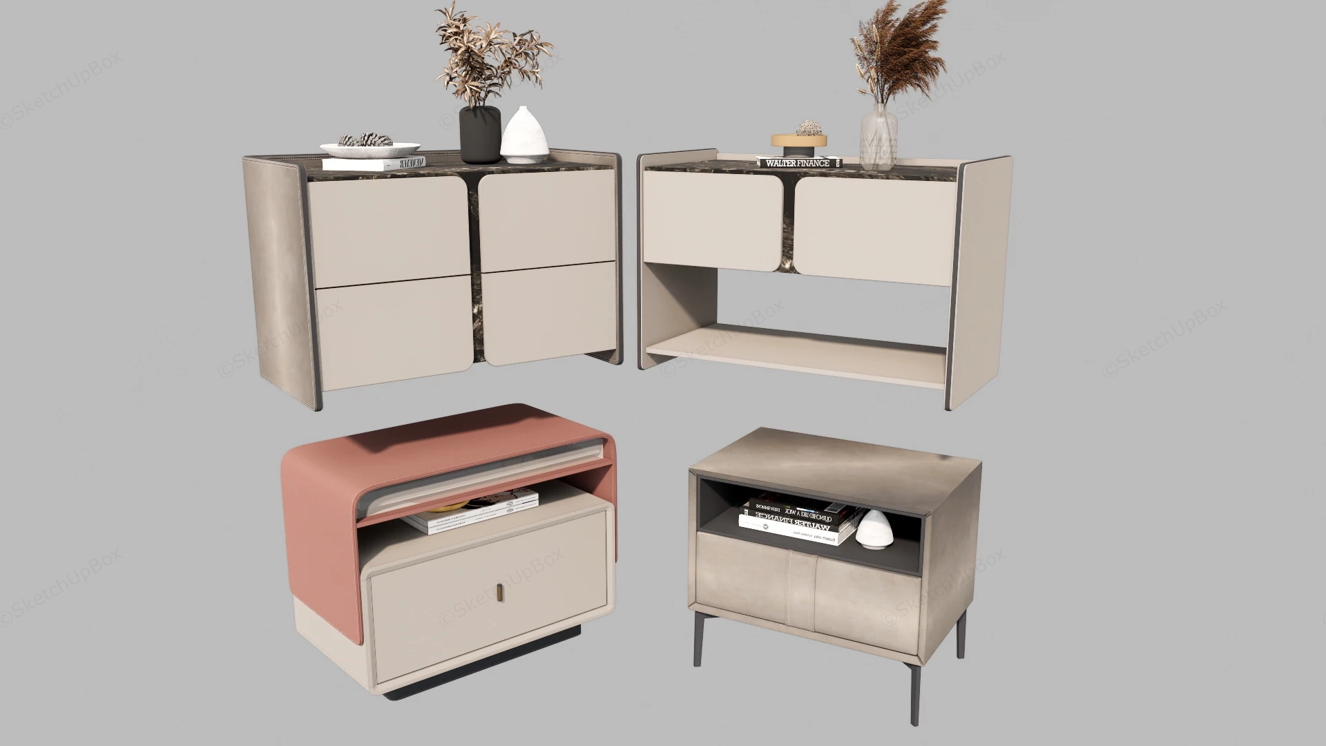 Modern Nightstands sketchup model preview - SketchupBox