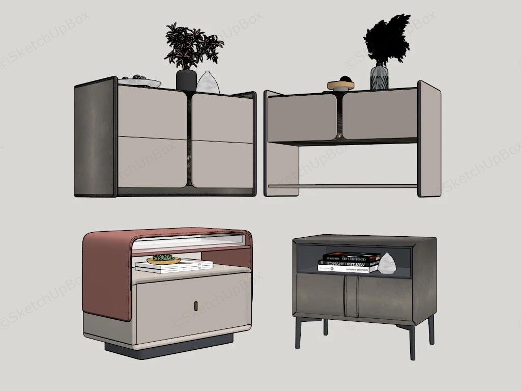 Modern Nightstands sketchup model preview - SketchupBox