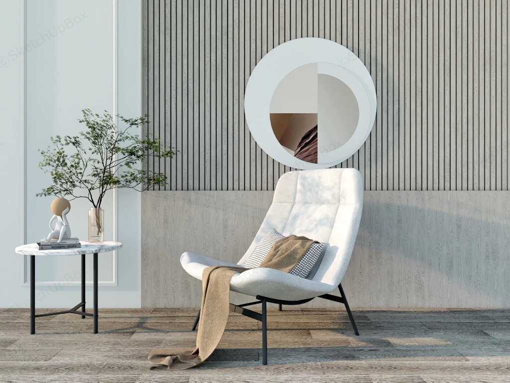 Living Room Lounge Chair And Table Set sketchup model preview - SketchupBox