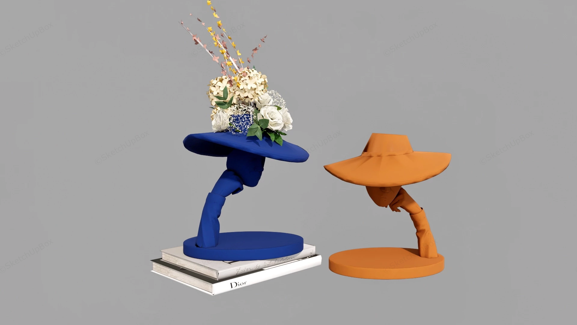 Abstract Lady Head Sculpture sketchup model preview - SketchupBox