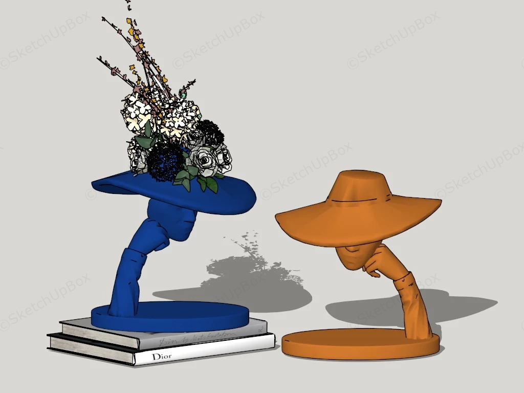 Abstract Lady Head Sculpture sketchup model preview - SketchupBox