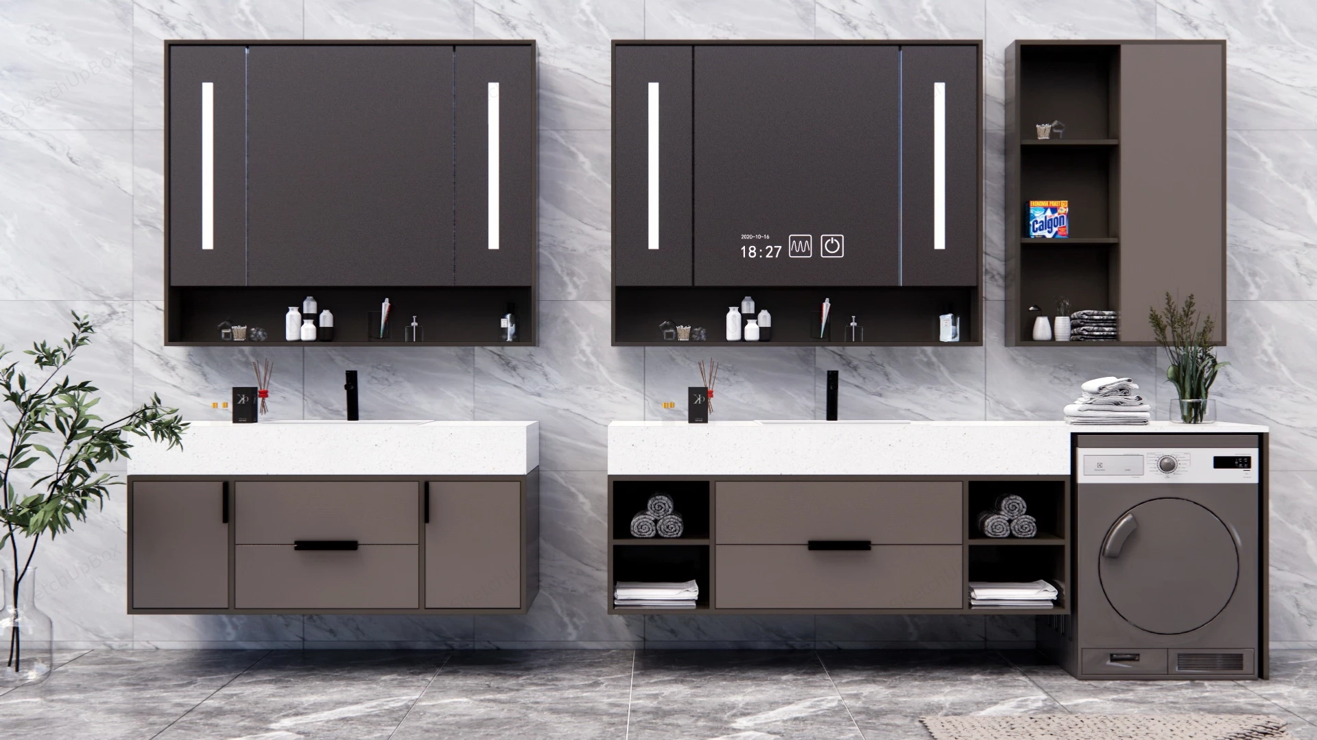 Luxury Bathroom Vanity Units sketchup model preview - SketchupBox