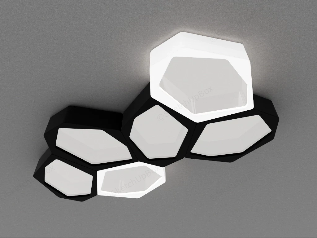 Honeycomb Ceiling Light sketchup model preview - SketchupBox