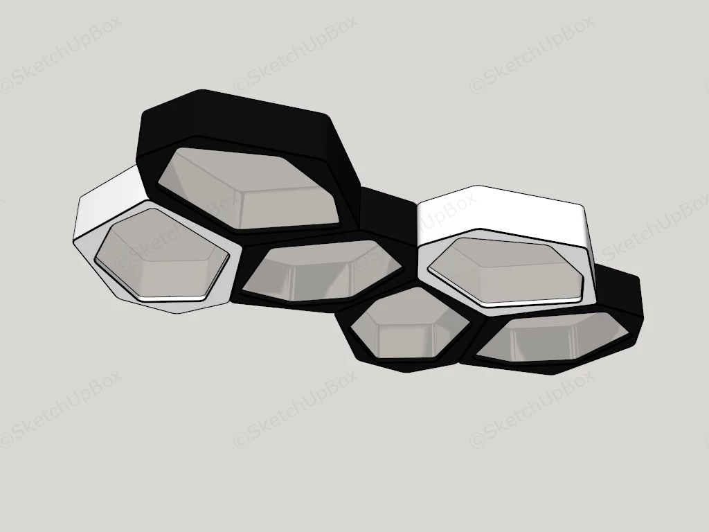 Honeycomb Ceiling Light sketchup model preview - SketchupBox