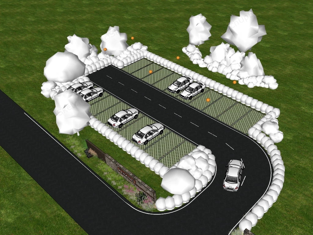 Parking Lot Landscape Design sketchup model preview - SketchupBox