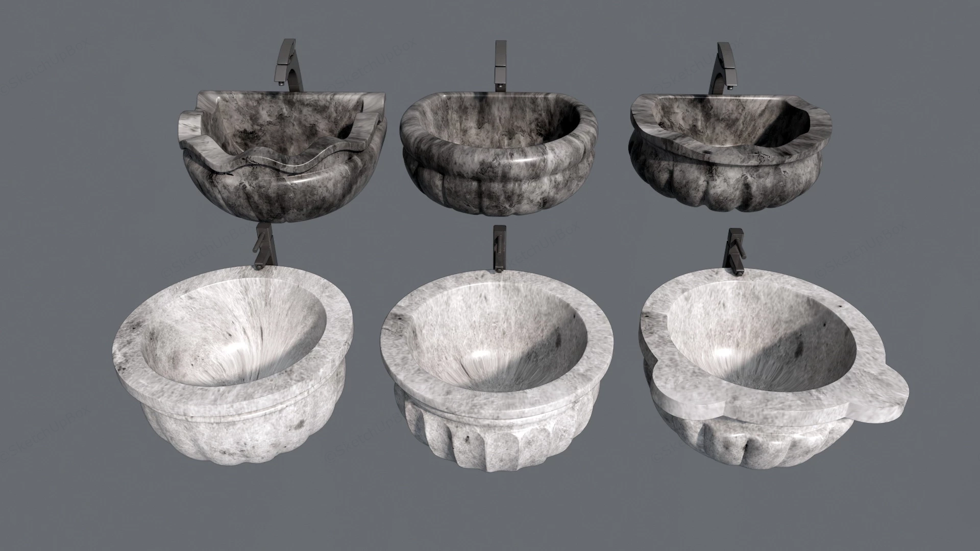 Stone Vessel Sinks sketchup model preview - SketchupBox