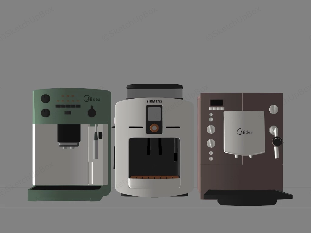 Automatic Espresso Machines sketchup model preview - SketchupBox