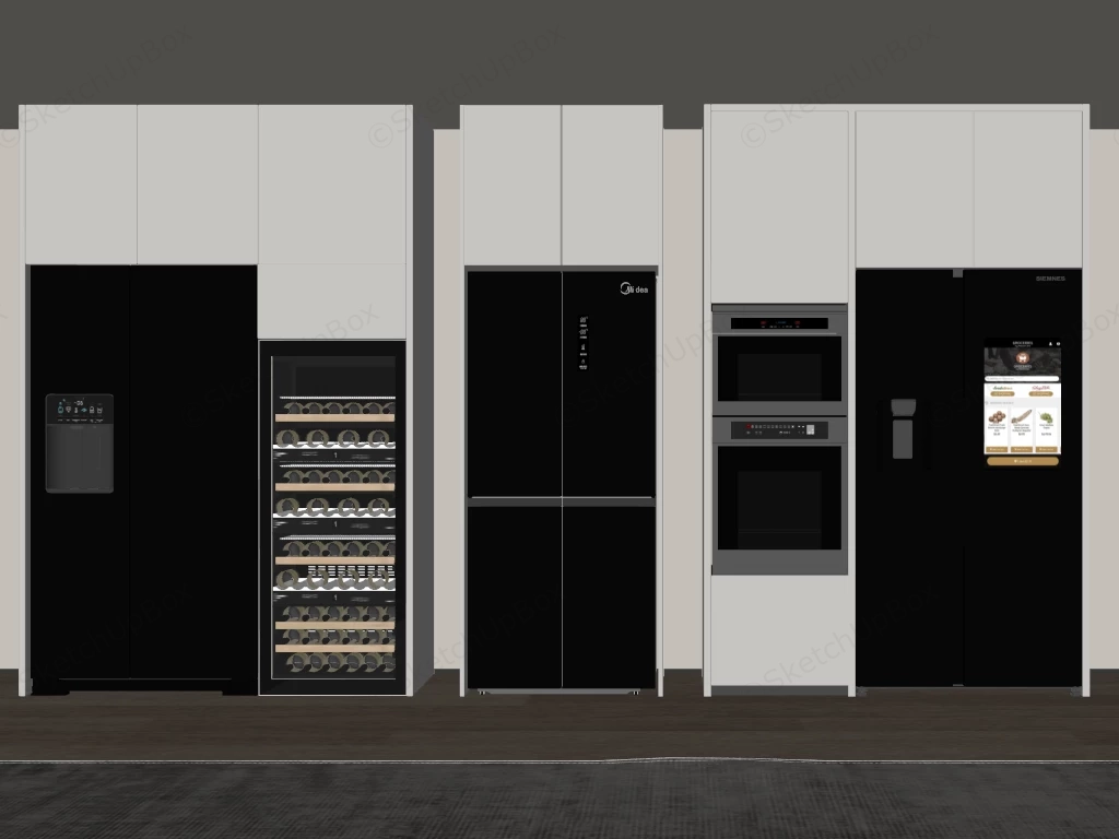 Embedded Refrigerator Cabinets sketchup model preview - SketchupBox