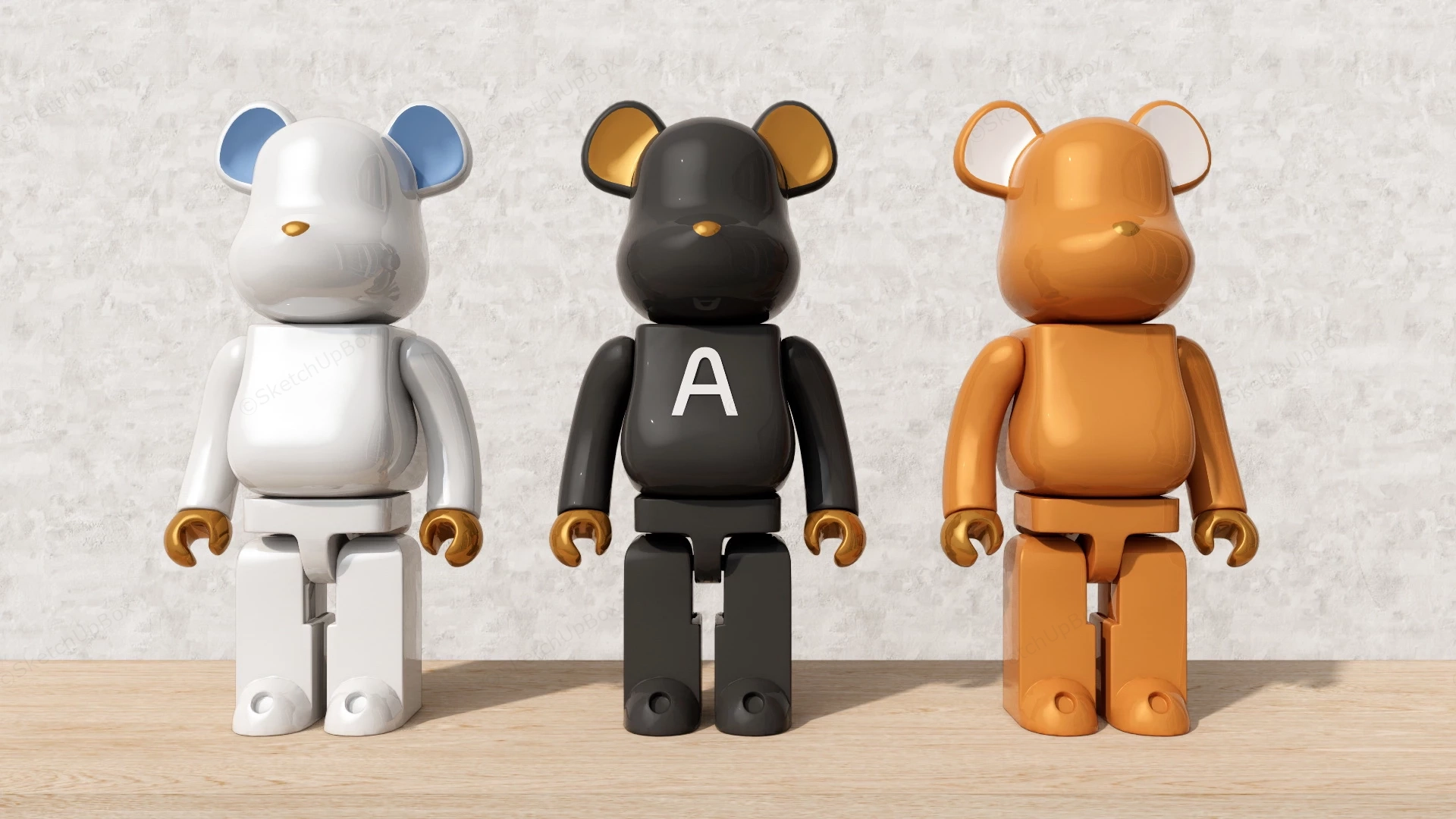 Bearbrick Figures sketchup model preview - SketchupBox