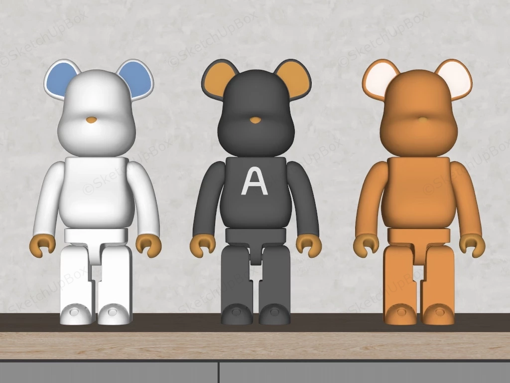 Bearbrick Figures sketchup model preview - SketchupBox