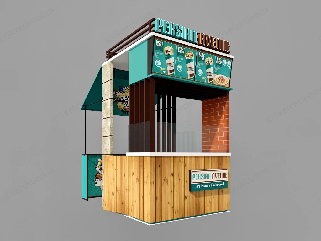 Small Food Concession Stand sketchup model preview - SketchupBox