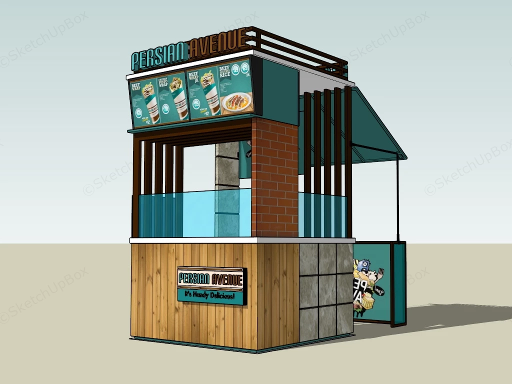 Small Food Concession Stand sketchup model preview - SketchupBox