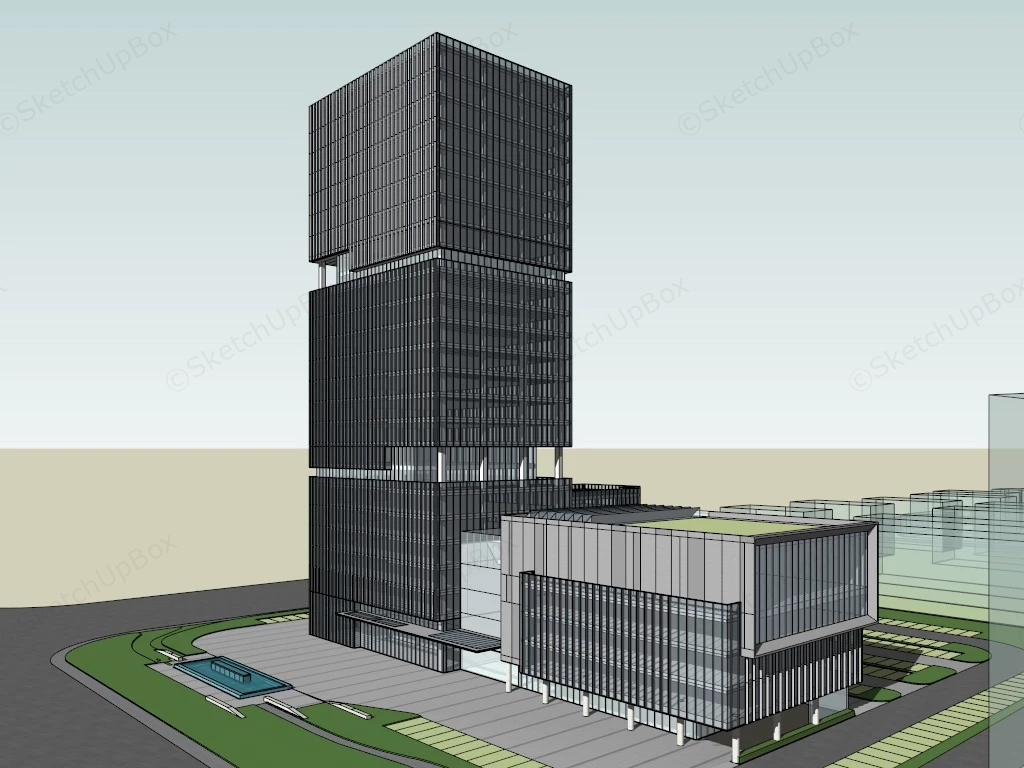 High Rise Office Building Facade sketchup model preview - SketchupBox