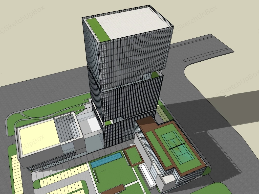 High Rise Office Building Facade sketchup model preview - SketchupBox