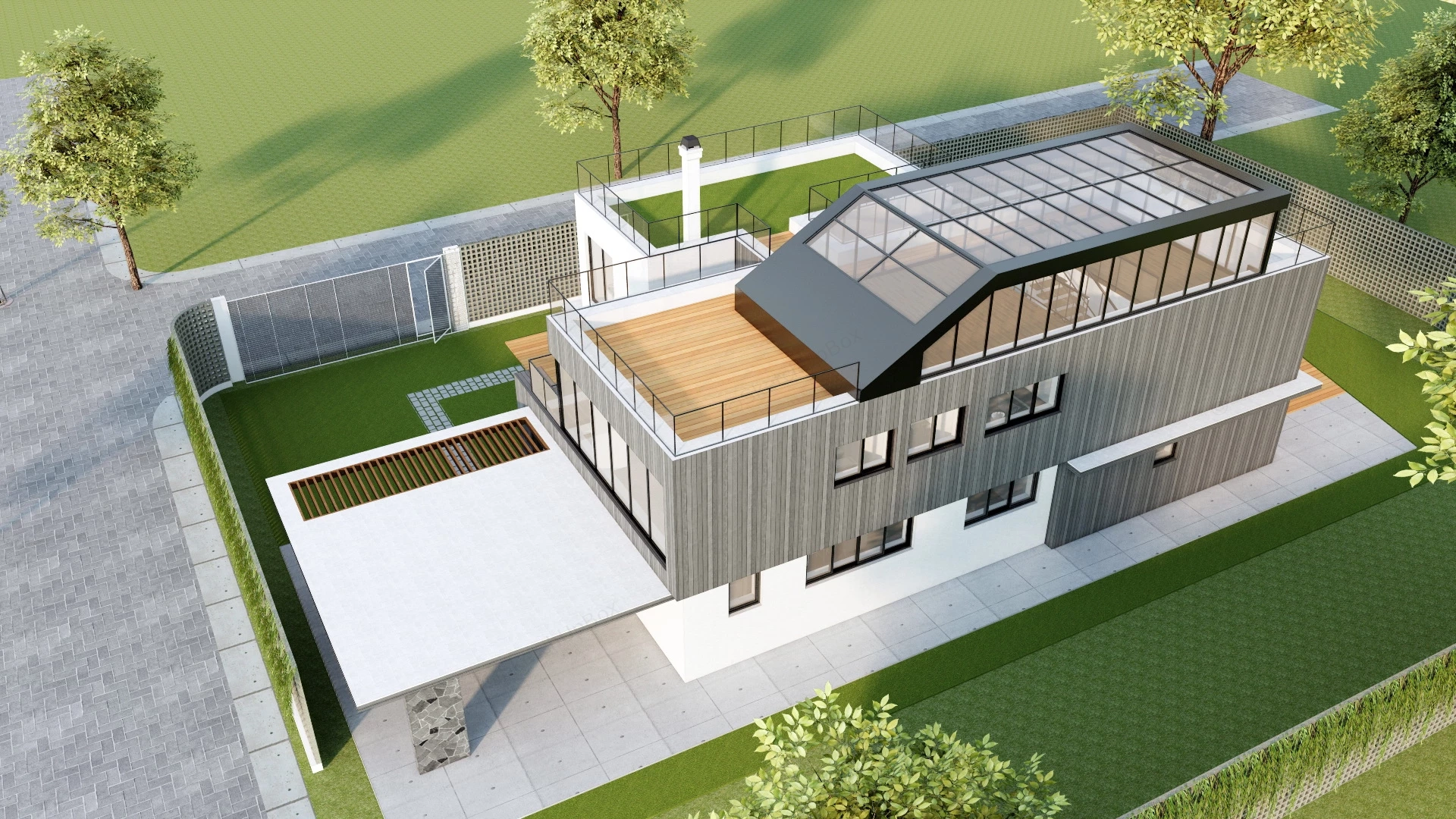 Modern Villa Home Design sketchup model preview - SketchupBox
