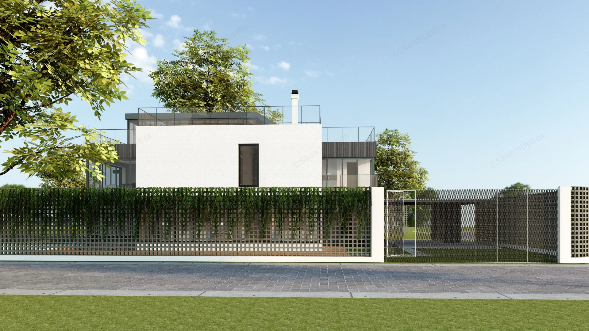 Modern Villa Home Design sketchup model preview - SketchupBox