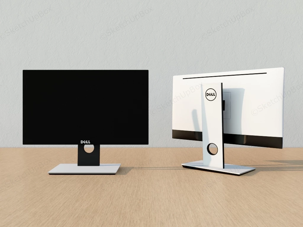 Dell Computer Monitors sketchup model preview - SketchupBox
