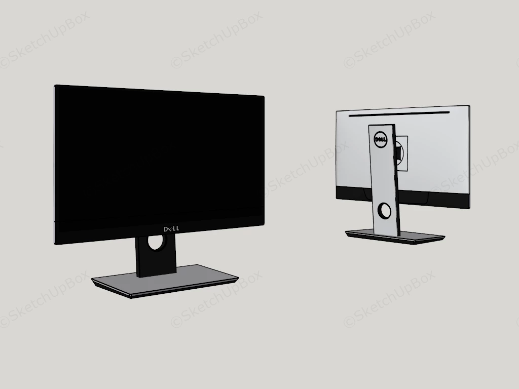 Dell Computer Monitors sketchup model preview - SketchupBox
