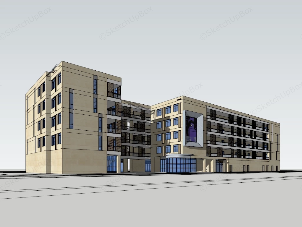 Shopping Center With Retail Outlets sketchup model preview - SketchupBox