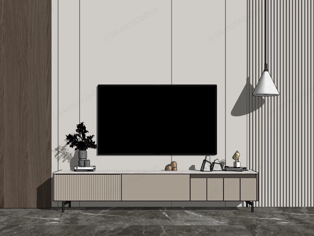 Contemporary TV Stand Living Room sketchup model preview - SketchupBox