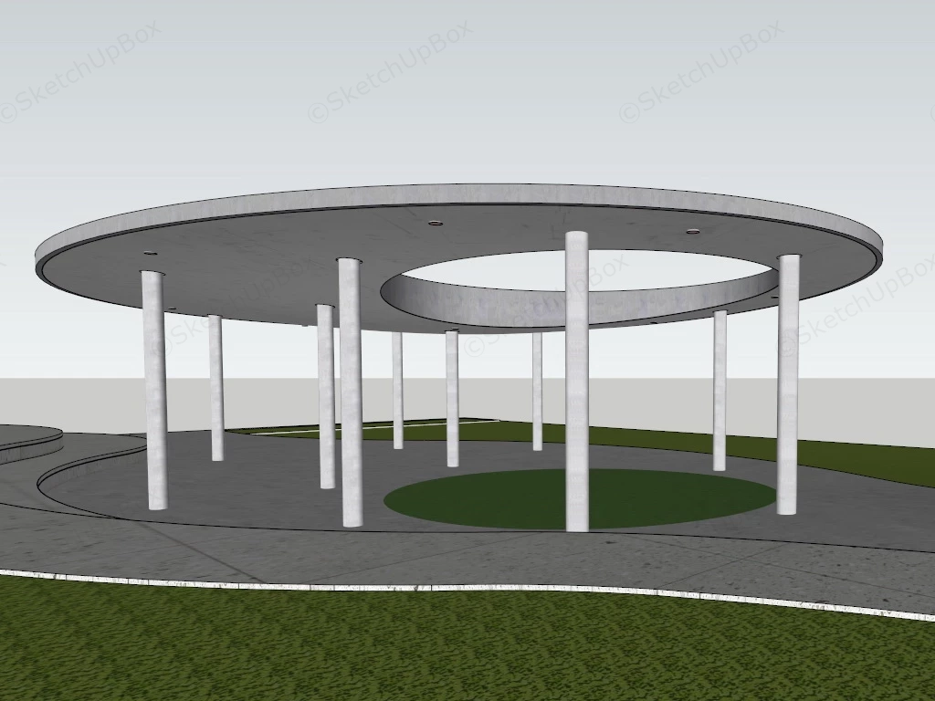 Oval Shape Pergola Design sketchup model preview - SketchupBox