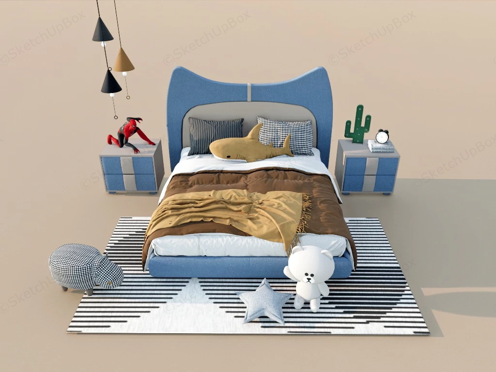 3 Piece Boys Bedroom Set sketchup model preview - SketchupBox
