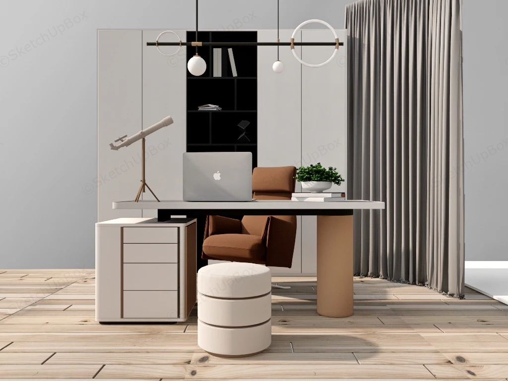 Modern Home Office Furniture Sets sketchup model preview - SketchupBox