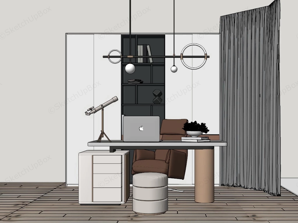 Modern Home Office Furniture Sets sketchup model preview - SketchupBox